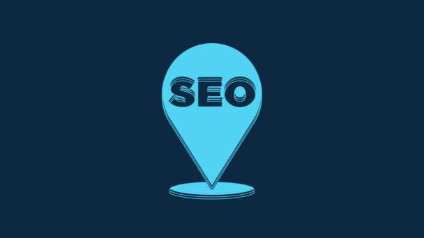 Blue Seo Optimization Icon Isolated Blue Background Video Motion Graphic — 비디오