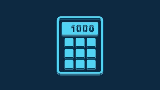 Blue Calculator Icon Isolated Blue Background Accounting Symbol Business Calculations — Stockvideo