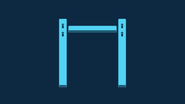 Blue Sport Horizontal Bar Icon Isolated Blue Background Video Motion — Wideo stockowe