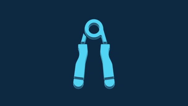 Blue Sport Expander Icon Isolated Blue Background Sport Equipment Video — Stock Video