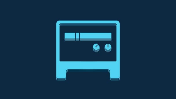 Blue Guitar Amplifier Icon Isolated Blue Background Musical Instrument Video — Vídeos de Stock