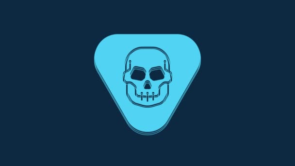 Blue Guitar Pick Icon Isolated Blue Background Musical Instrument Video — Αρχείο Βίντεο