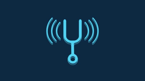 Blue Musical Tuning Fork Tuning Musical Instruments Icon Isolated Blue — Vídeo de stock