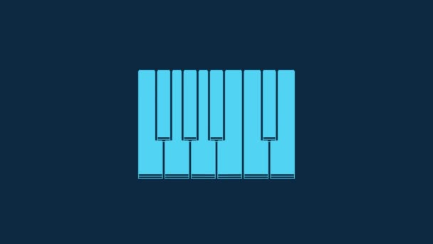 Blue Grand Piano Icon Isolated Blue Background Musical Instrument Video — Stock video