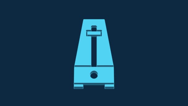 Blue Classic Metronome Pendulum Motion Icon Isolated Blue Background Equipment — Stock video