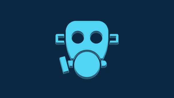 Blue Gas Mask Icon Isolated Blue Background Respirator Sign Video — Stok video