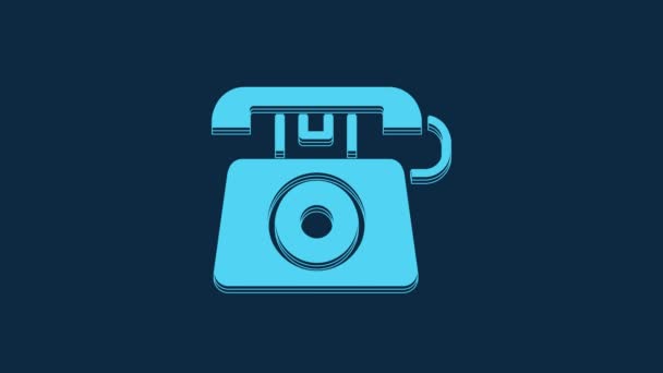 ブルーの背景に隔離された緊急通話911アイコンとブルーの電話 警察救急車消防署電話 4Kビデオモーショングラフィックアニメーション — ストック動画