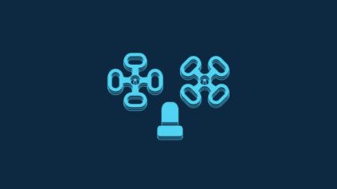 Blue Water tap icon isolated on blue background. 4K Video motion graphic animation.