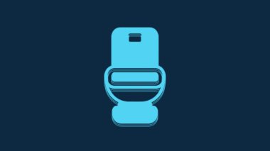 Blue Toilet bowl icon isolated on blue background. 4K Video motion graphic animation.