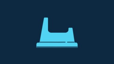 Blue Baby potty icon isolated on blue background. Chamber pot. 4K Video motion graphic animation.