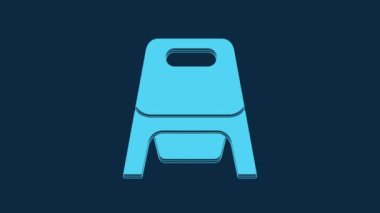 Blue Baby potty icon isolated on blue background. Chamber pot. 4K Video motion graphic animation.