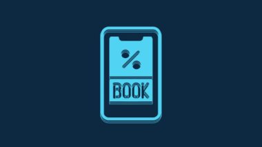 Blue Cruise ticket for traveling by ship icon isolated on blue background. Travel by Cruise liner. Cruises to Paradise. 4K Video motion graphic animation.