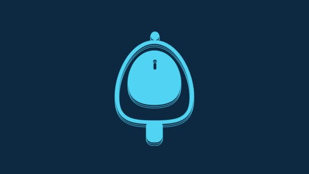 Blue Toilet Urinal Pissoir Icon Isolated Blue Background Urinal Male — Video Stock