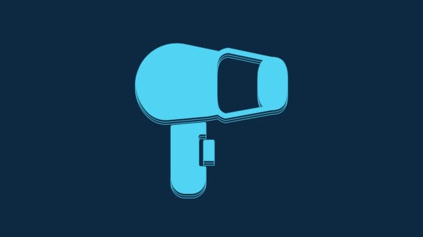 Blue Hair Dryer Icon Isolated Blue Background Hairdryer Sign Hair — Αρχείο Βίντεο