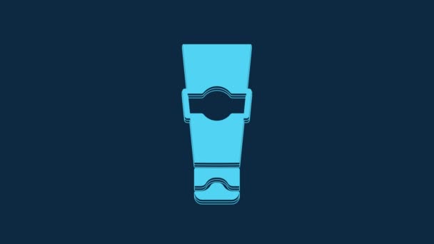 Blue Tube Toothpaste Icon Isolated Blue Background Video Motion Graphic — Vídeo de Stock