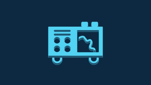 Icono Del Espectrómetro Azul Aislado Sobre Fondo Azul Animación Gráfica — Vídeos de Stock