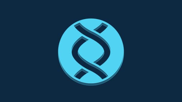 Синя Піктограма Символу Днк Ізольована Синьому Фоні Генетична Інженерія Генетика — стокове відео
