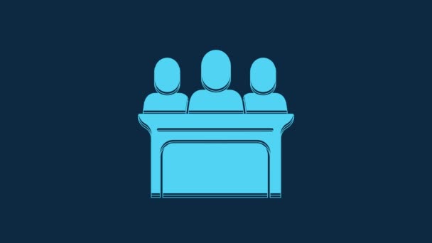 Blue Jurors Icon Isolated Blue Background Video Motion Graphic Animation — Stock videók