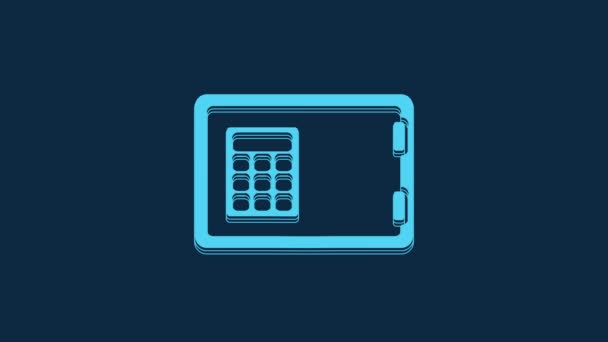 Blue Safe Icon Isolated Blue Background Door Safe Bank Vault — Stock video