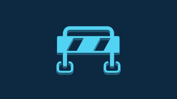 Blue Road Barrier Icon Isolated Blue Background Symbol Restricted Area — Wideo stockowe