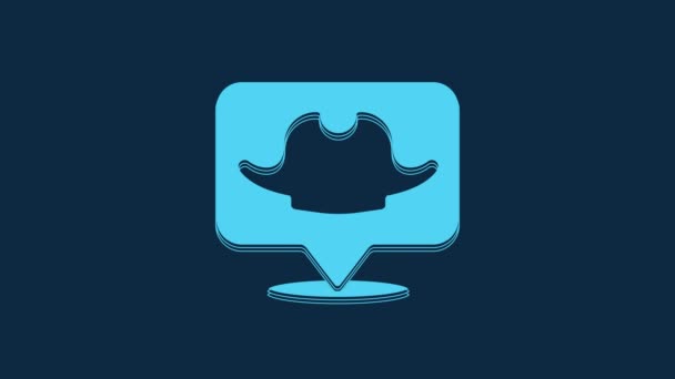 Blue Location Pirate Icon Isolated Blue Background Video Motion Graphic — Wideo stockowe
