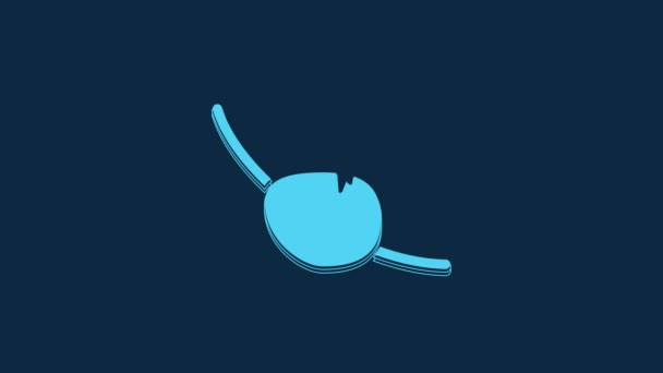 Blue Pirate Eye Patch Icon Isolated Blue Background Pirate Accessory — Wideo stockowe