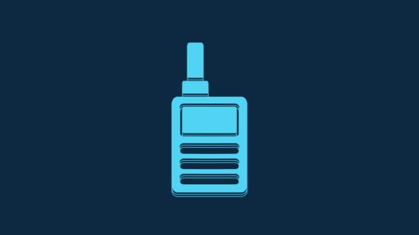 Blue Baby Monitor Walkie Talkie Icon Isolated Blue Background Video — Stok video