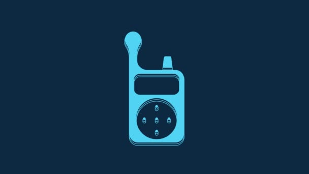Blue Baby Monitor Walkie Talkie Icon Isolated Blue Background Video — Video Stock