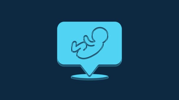 青い背景に隔離された青い赤ちゃんのアイコン 4Kビデオモーショングラフィックアニメーション — ストック動画