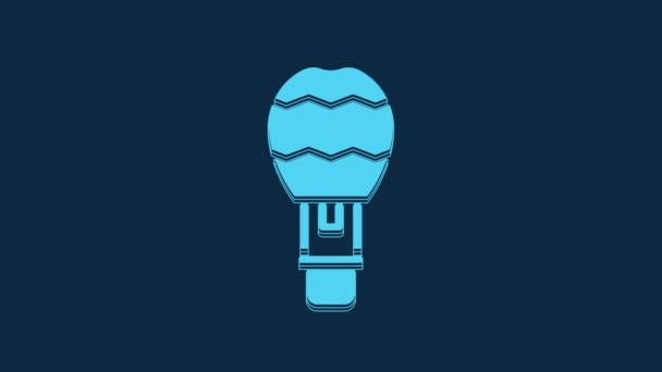 Blue Hot Air Balloon Icon Isolated Blue Background Air Transport — Vídeo de stock