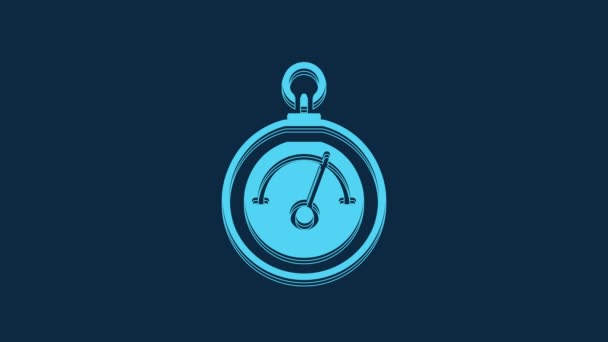 Blaues Barometer Symbol Isoliert Auf Blauem Hintergrund Video Motion Grafik — Stockvideo