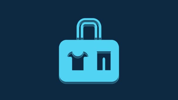 Blue Suitcase Travel Icon Isolated Blue Background Traveling Baggage Sign — Stock video