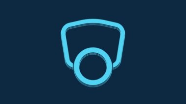 Blue Gas mask icon isolated on blue background. Respirator sign. 4K Video motion graphic animation.