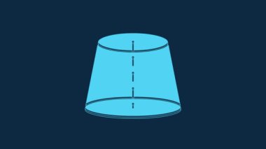 Mavi Geometrik şekil simgesi mavi arkaplanda izole edildi. Soyut şekil. Geometrik süs. 4K Video hareketli grafik canlandırması.