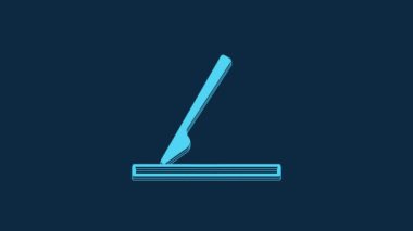 Blue Medical surgery scalpel tool icon isolated on blue background. Medical instrument. 4K Video motion graphic animation.