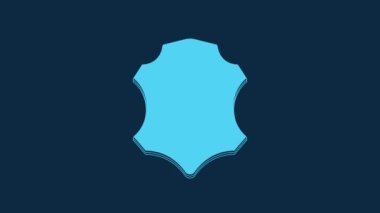 Blue Leather icon isolated on blue background. 4K Video motion graphic animation.