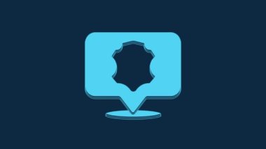 Blue Leather icon isolated on blue background. 4K Video motion graphic animation.