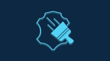 Blue Leather icon isolated on blue background. 4K Video motion graphic animation.