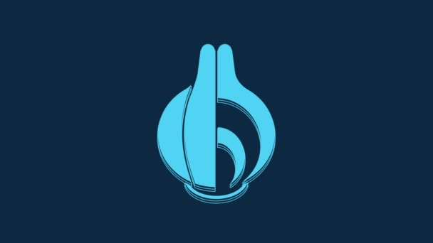 Blue Onion Icon Isolated Blue Background Video Motion Graphic Animation — Stockvideo