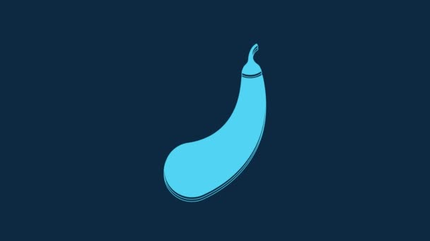 Blue Eggplant Icon Isolated Blue Background Video Motion Graphic Animation — Stock Video