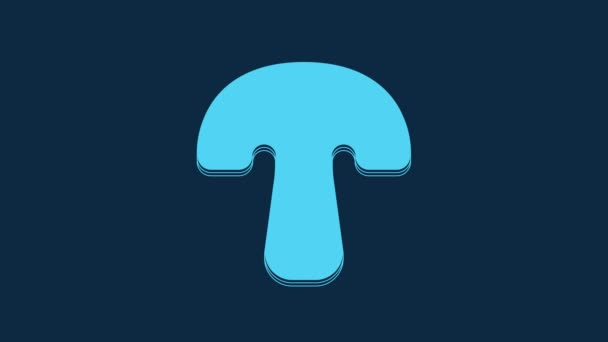 Blue Mushroom Icoon Geïsoleerd Blauwe Achtergrond Video Motion Grafische Animatie — Stockvideo