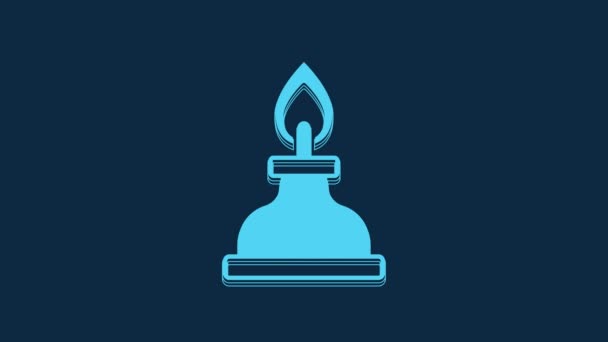 Blue Alcohol Spirit Burner Icon Isolated Blue Background Chemical Equipment — Video