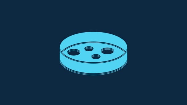 Blue Petri Dish Bacteria Icon Isolated Blue Background Video Motion — Wideo stockowe