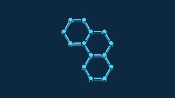Blue Chemical Formula Icon Isolated Blue Background Abstract Hexagon Innovation — Wideo stockowe