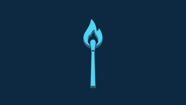 Blue Burning Mecz Ikoną Ognia Izolowane Niebieskim Tle Pasują Ognia — Wideo stockowe