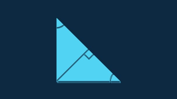 Modrý Úhel Sečna Trojúhelníku Ikony Izolované Modrém Pozadí Grafická Animace — Stock video