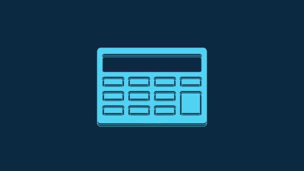 Blue Calculator Icon Isolated Blue Background Accounting Symbol Business Calculations — Stockvideo