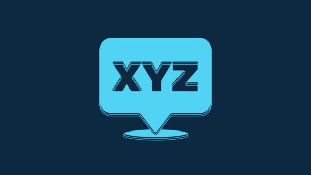 Blue Xyz Coordinate System Icon Isolated Blue Background Xyz Axis — стоковое видео