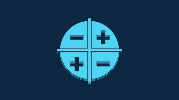 Blue Xyz Coordinate System Icon Isolated Blue Background Xyz Axis — Stock video