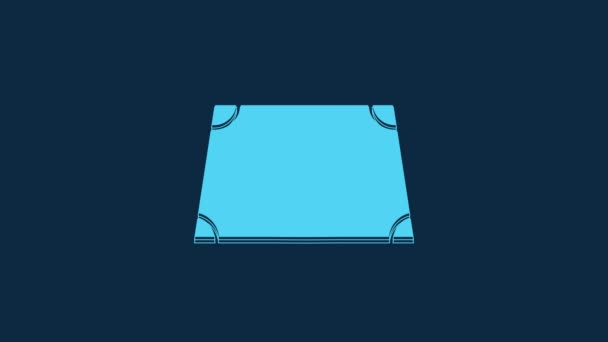 青の背景に隔離された青の急性台形のアイコン 4Kビデオモーショングラフィックアニメーション — ストック動画